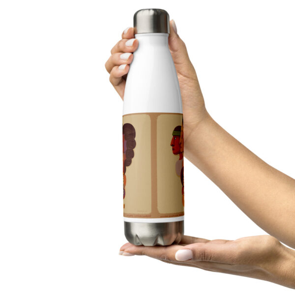 Botella de agua de acero inoxidable con diseño - Historias Genómicas de Pueblos Originarios - Imagen 2