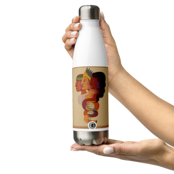 Botella de agua de acero inoxidable con diseño - Historias Genómicas de Pueblos Originarios - Imagen 4