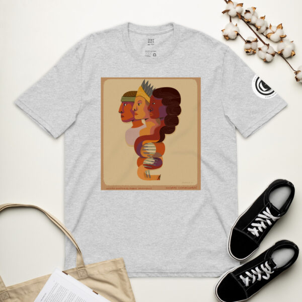 Camiseta reciclada unisex con diseño - Historias genómicas de pueblos originarios - Imagen 5